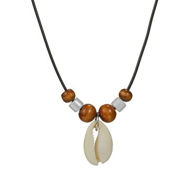 Bohemian Style Shell Woven Wooden Bead Pendant for Men's Necklace