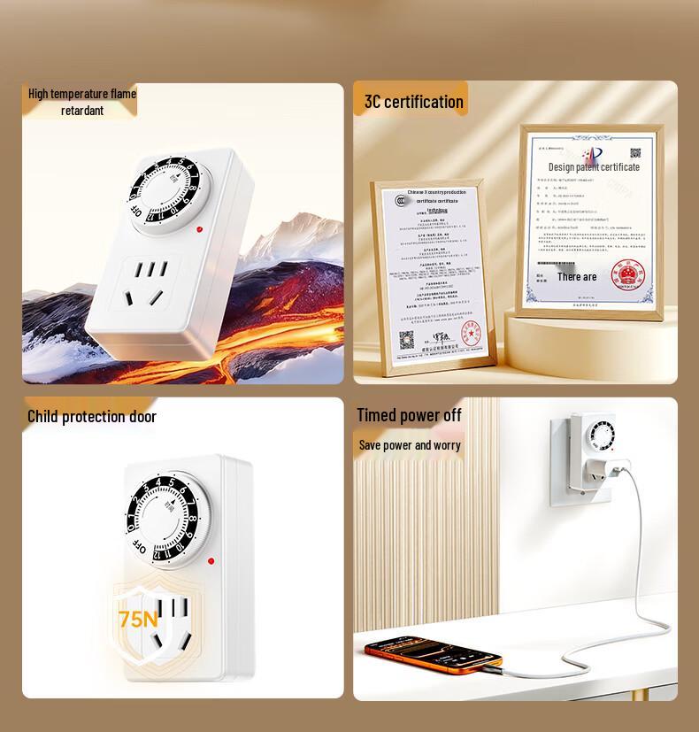 BIAZI Automatic Power-Off Timer Socket for Electric Vehicles