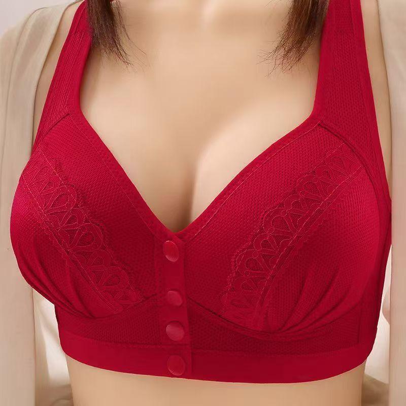 Women's Bra Front Buckle No Steel Ring Thin Cup Ladies Vest Underwear B/C Cup