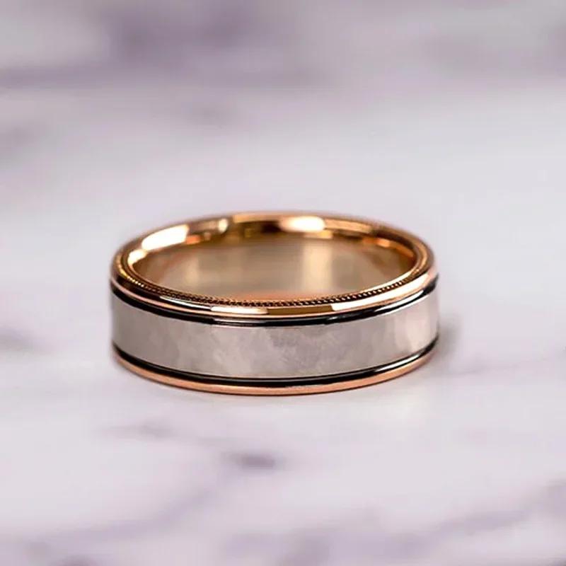 Charm Couple Rings Men Stainless Steel  Rhinestones Zircon Women Wedding Band  Set Valentine Day Jewelry