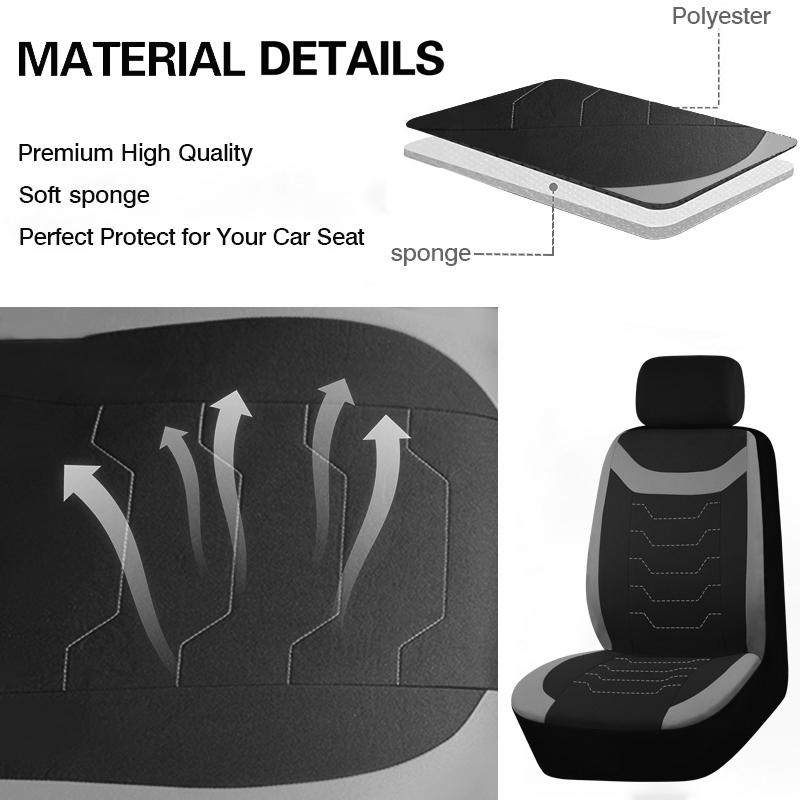 Universal Size Concave Embroidery Car Seat Covers Fit For Most Car SUV Truck Car Accessories Interior With Airbag Compatible