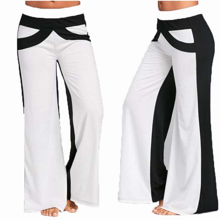 2023 Women's Spring/Summer Casual Color Block Wide-Leg Yoga Pants
