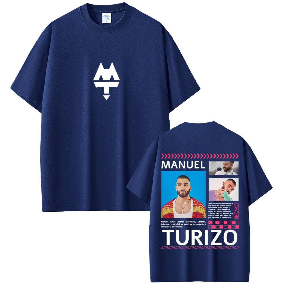 Rapper Manuel Turizo Graphic T Shirt Men Women Clothing Hip Hop Fashion Pop Music Tshirts Mens Casual Cotton Vintage Tshirt