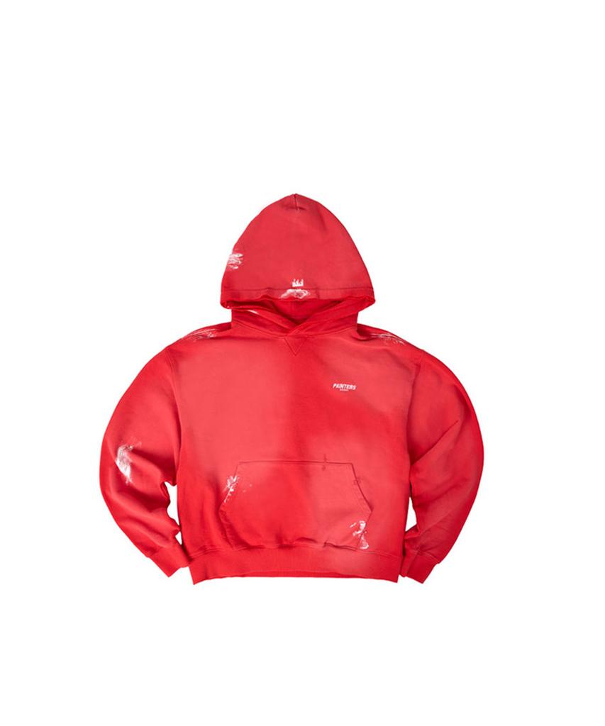 Paintbrush Crop Hoodie (Red)