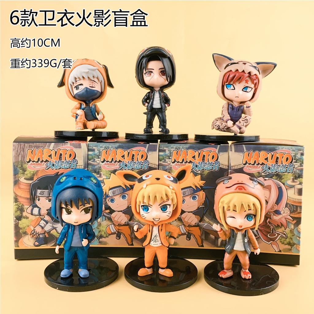 6pcs/set Anime Narutos Kakashi Hatake Gaara Uchiha Itachi with Fashion Cloth Action Figure Model Toys Best Seller Holiday Gift