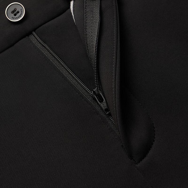 SEPTWOLVES Men's Autumn/Winter Knitted Brushed Straight Casual Pants