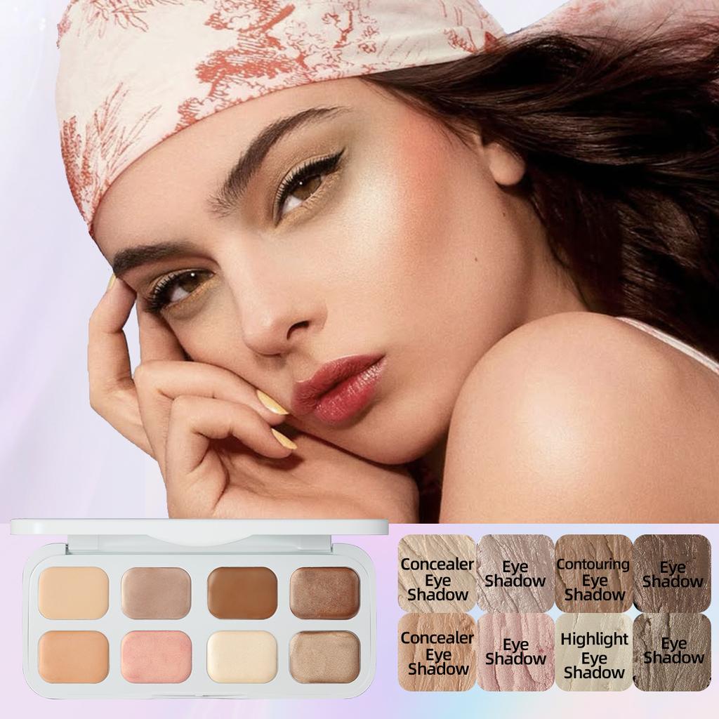 8-Color Waterproof Blush Eye Shadow Palette Make-up for Women Shimmering Pink Long-Lasting Glitter Finish Rare Beauty Cosmetics