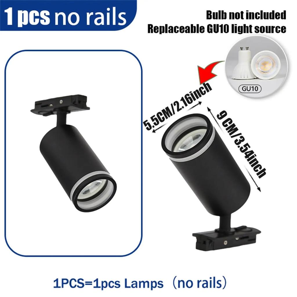 LED Track Light Clothing Store GU10 Focus Rail Spot DIY Bulb Design Fixture Shop Home Kitchen Track Lamp Source lane Spotlight