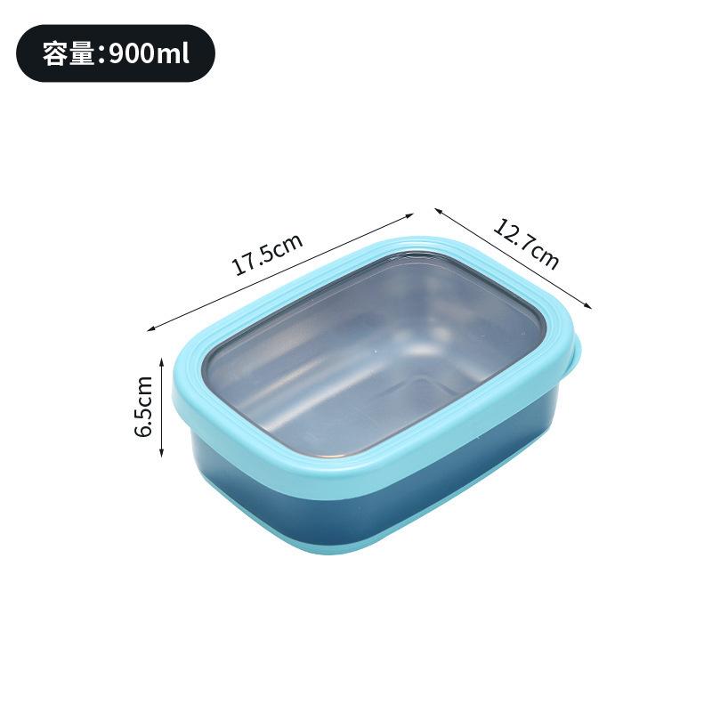 Kulatý/Obdélníkový Nerezový Uzavíratelný Obědový Box s Víkem Kuchyňská Bento Nádoba na Skladování Potravin Lednička Krabička pro Uchování Čerstvosti