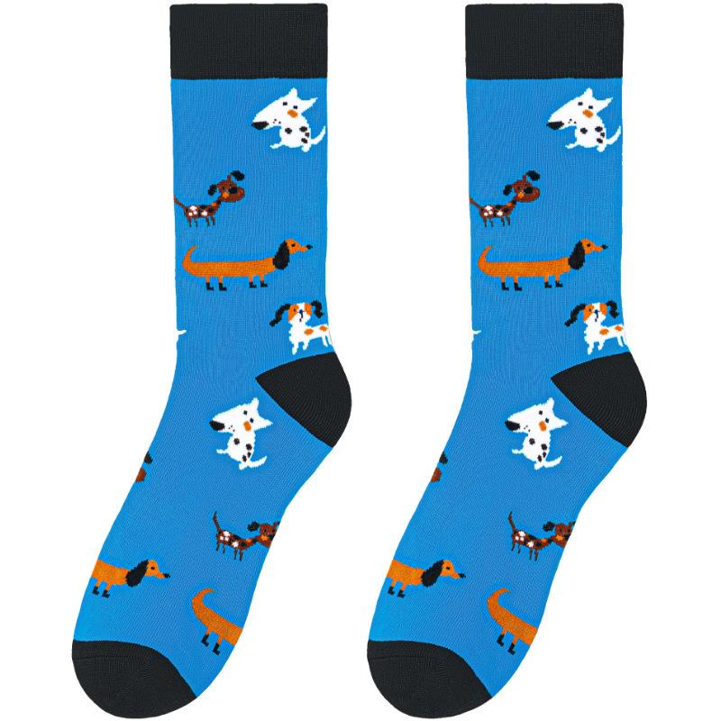 Funny Animal Cotton Crew Socks Colorful Novelty Cartoon Giraffe Dog Pattern Happy Casual Socks For Men Women