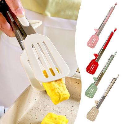 Silicone Stainless Steel Food Clips Lightweight Easy Cleaning Food Clamp For Frying Cooking