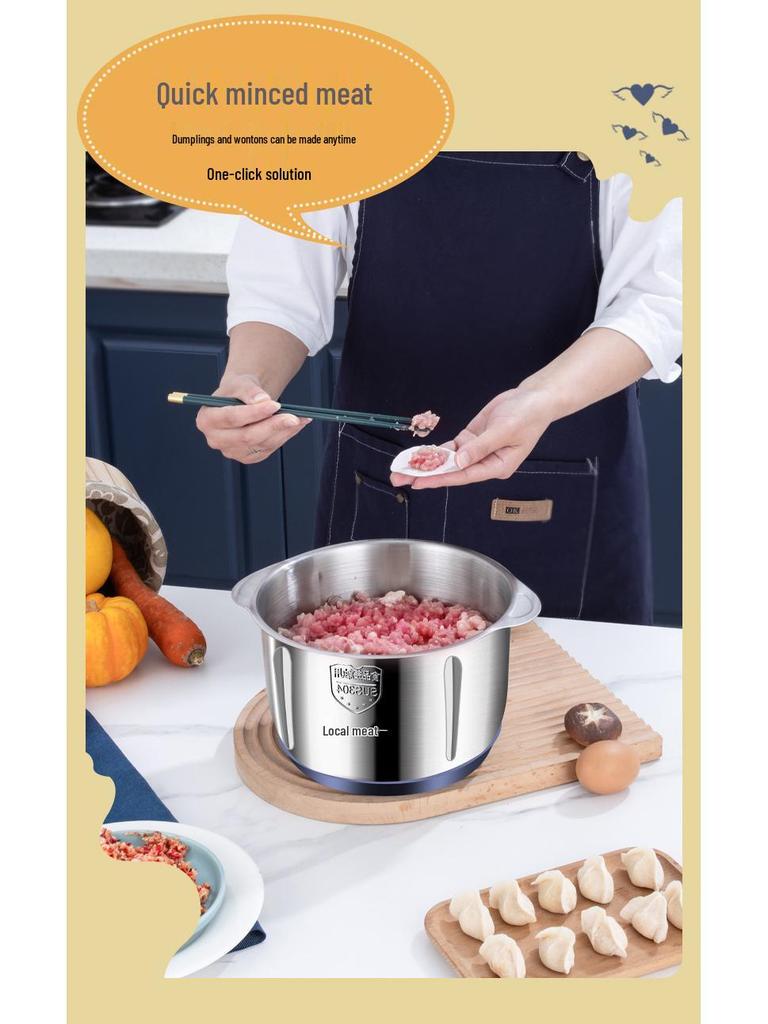 5L Stainless Steel Automatic Meat Grinder & Food Processor