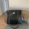 Lingge Chain Bag Vintage Bucket Bag Women's Stitching Shoulder Bag Commuter Crossbody Bag