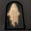 Halloween Novelty Mirror With Creepy Eyes, Ologram Mirror LED Lit, Spooky Haunted House Apparition For Indoor/Outdoor