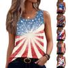 Square Collar Tank Top Women Print Tank Tee Casual Loose Fit Sleeveless Shirt