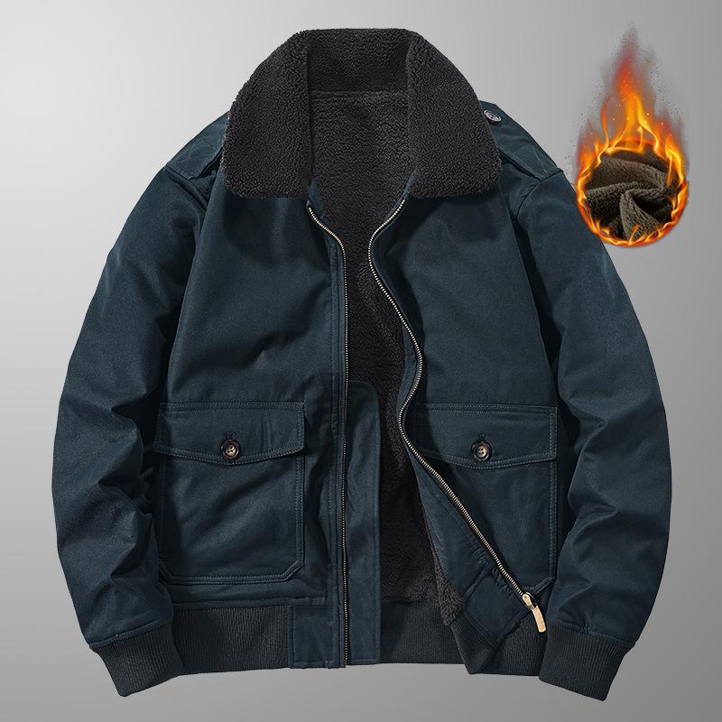 Утепленная мужская флисовая утолщенная куртка для активного отдыха на хлопковой подкладке — фото 3