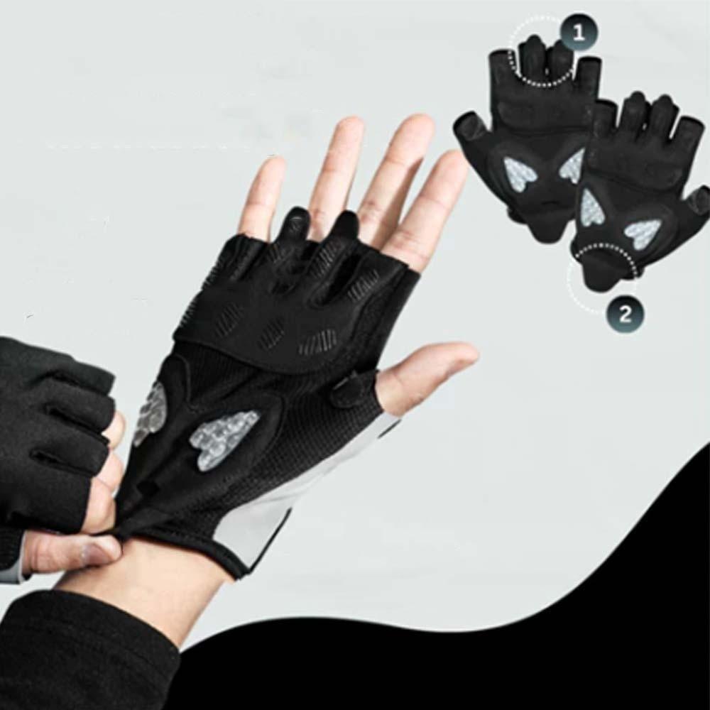 1 Pair Breathable Cycling Gloves Silicone Half Finger Mittens Fitness Gloves  Bodybuilding