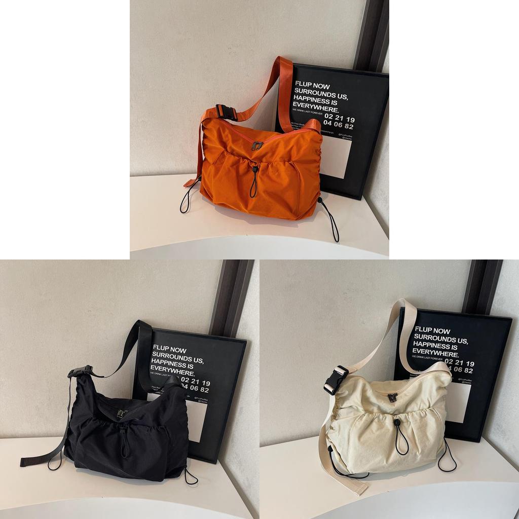 Nylon Casual Crossbody Bag For Women With Drawstring Closure For Daily Use