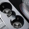 1/2 Stück Silikon Auto-Getränkeuntersetzer Becherhalter-Schlitz Rutschfeste Matte PVC-Pads Für Tesla Model 3 Model S X Model Y Roadster SpaceX Cybertruck