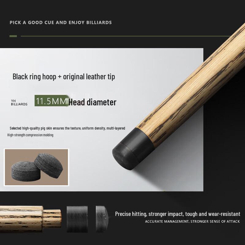 INVUI 3/4 Split Ash Wood Billiard Cue Stick