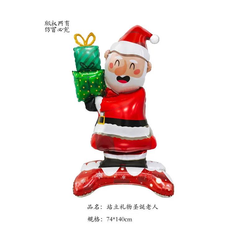 Große Weihnachtsballons Weihnachtsmann Schneemann Elch Strumpf Folienballon Weihnachtsdekorationen für Zuhause Navidad Neu