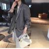 Conjunto de Linho Estilo Old Money Feminino Yi Lu: Jaqueta Ampla, Elegância Casual - H36730.