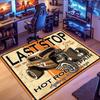 Vintage Car Garage-Themed Rug, suitable for living room, bedroom, game room, computer room and home décor.