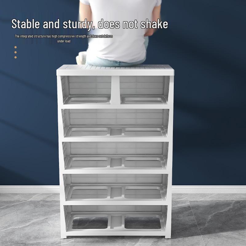 Multilayer Plastic Storage Cabinet: Drawer-Style for Bedroom and Nursery