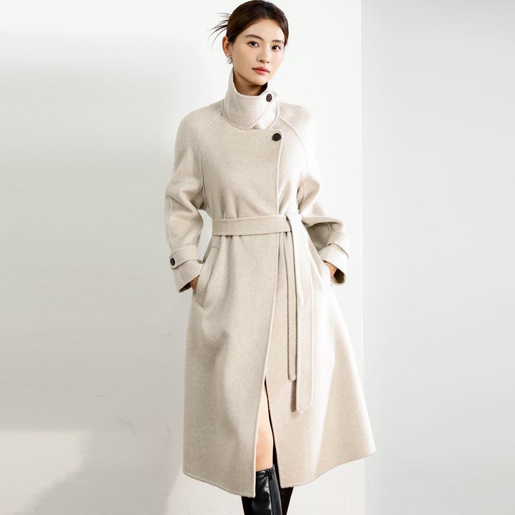 Women's Long Double-Sided Cashmere Over-the-Knee Coat - 2025 High-End Autumn/Winter Collection