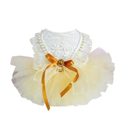Easy To Wear Pet Dress Multi-layer Mesh Pet Dress Elegant Multi-layer Mesh Dog Princess Dress with Bows for Small for Wear
