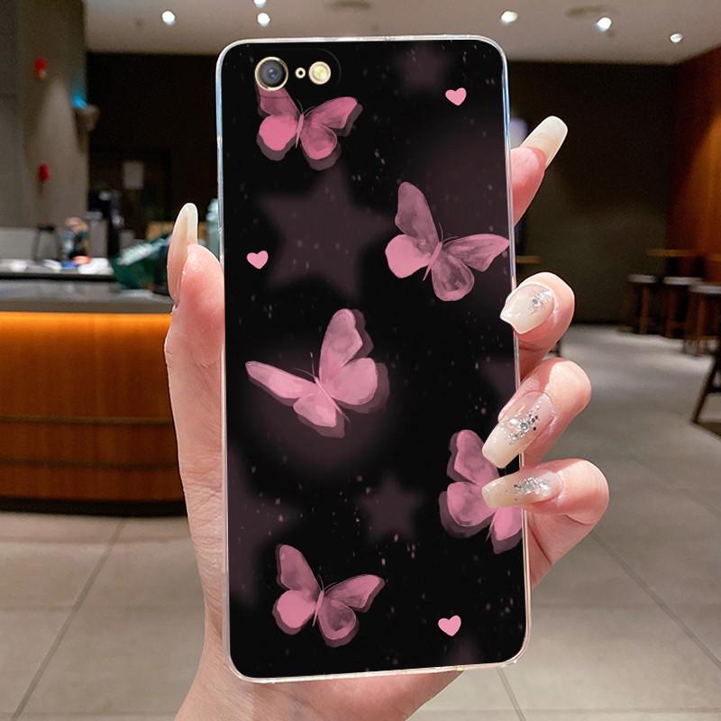 For Oppo A71 A71k CPH1717 Back Cover Oppo A71 2018 CPH1801 Case Luxury Fashion Butterfly Flowers Clear Soft Silicone Phone Case