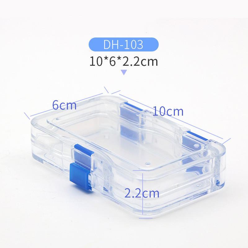 Plastic Transparent Dental Box Denture Storage Box With Film Membrane Colorful Hinge For Crown And Bridges