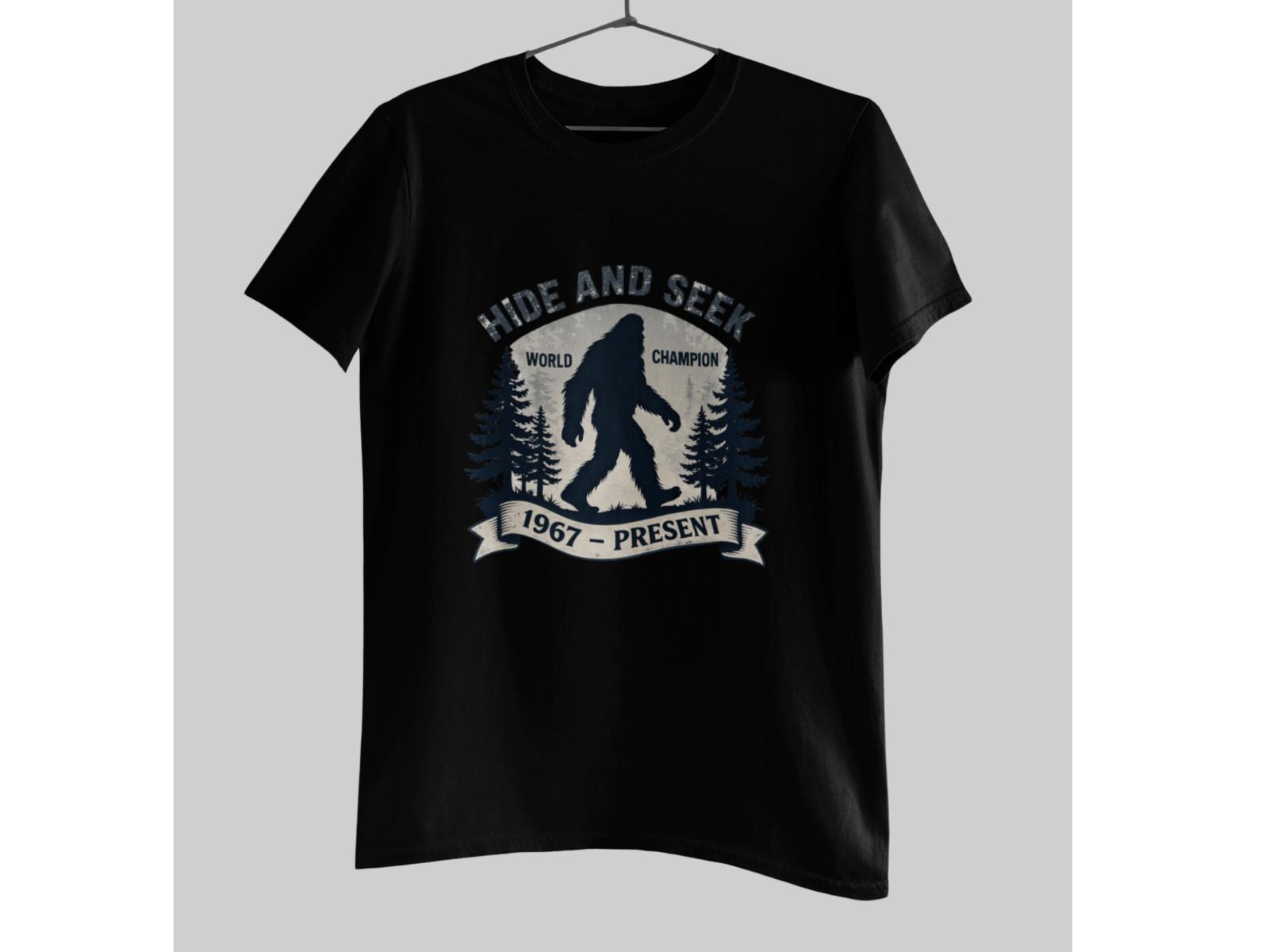 Bigfoot T-Shirt Hide and Seek World Champion 1967–Present Sasquatch Graphic Tee XXXXL
