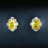 BELLA BOX Trendy Yellow Zircon Earrings For Women  Ear Stud Wedding Engagement Crystal Charms Jewelry