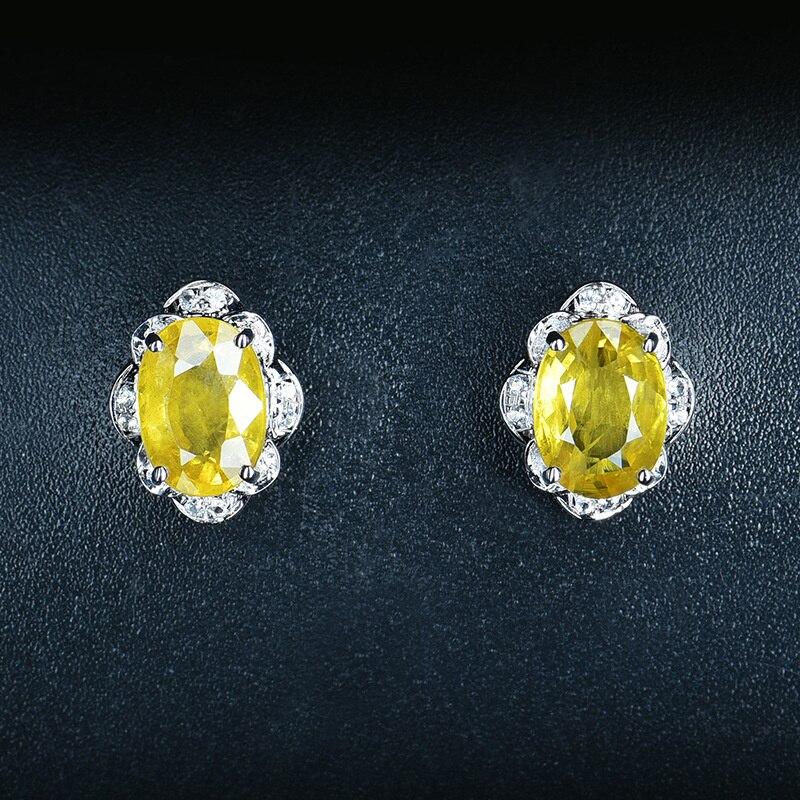 BELLA BOX Trendy Yellow Zircon Earrings For Women  Ear Stud Wedding Engagement Crystal Charms Jewelry