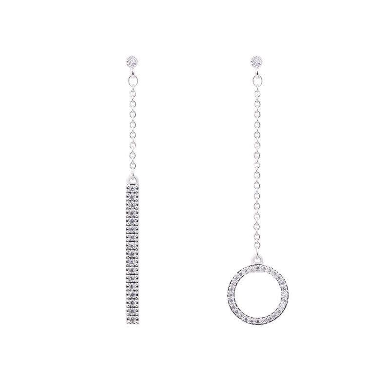 Korean Fashion Asymmetrical Long Geometric Earrings: 2021 Trendy Silver Needle for Women