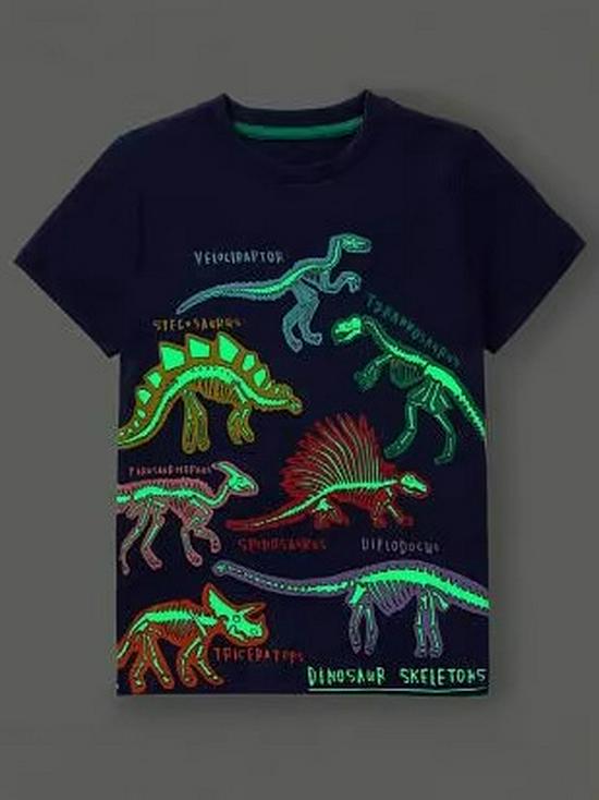 Luminous Dinosaur Boys' Cartoon Short-Sleeve T-shirt
