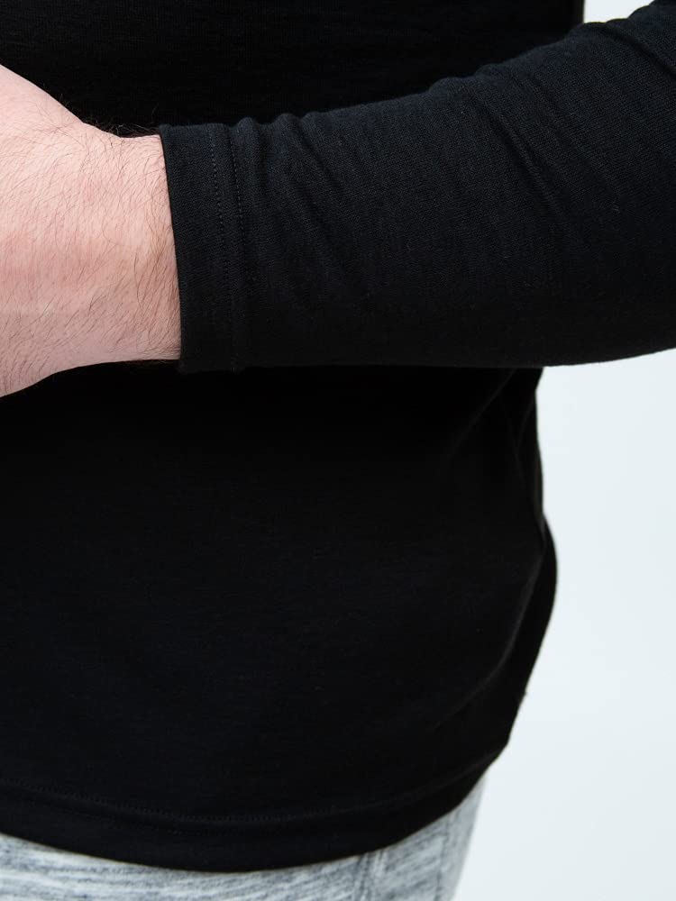 CLUB Sakazen Super Warm Stretch Long Sleeve Size 8L B&T Men's Heat-Relieving V-Neck Undershirt, Black,