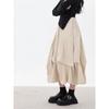 Pleated Corduroy A-Line Skirt