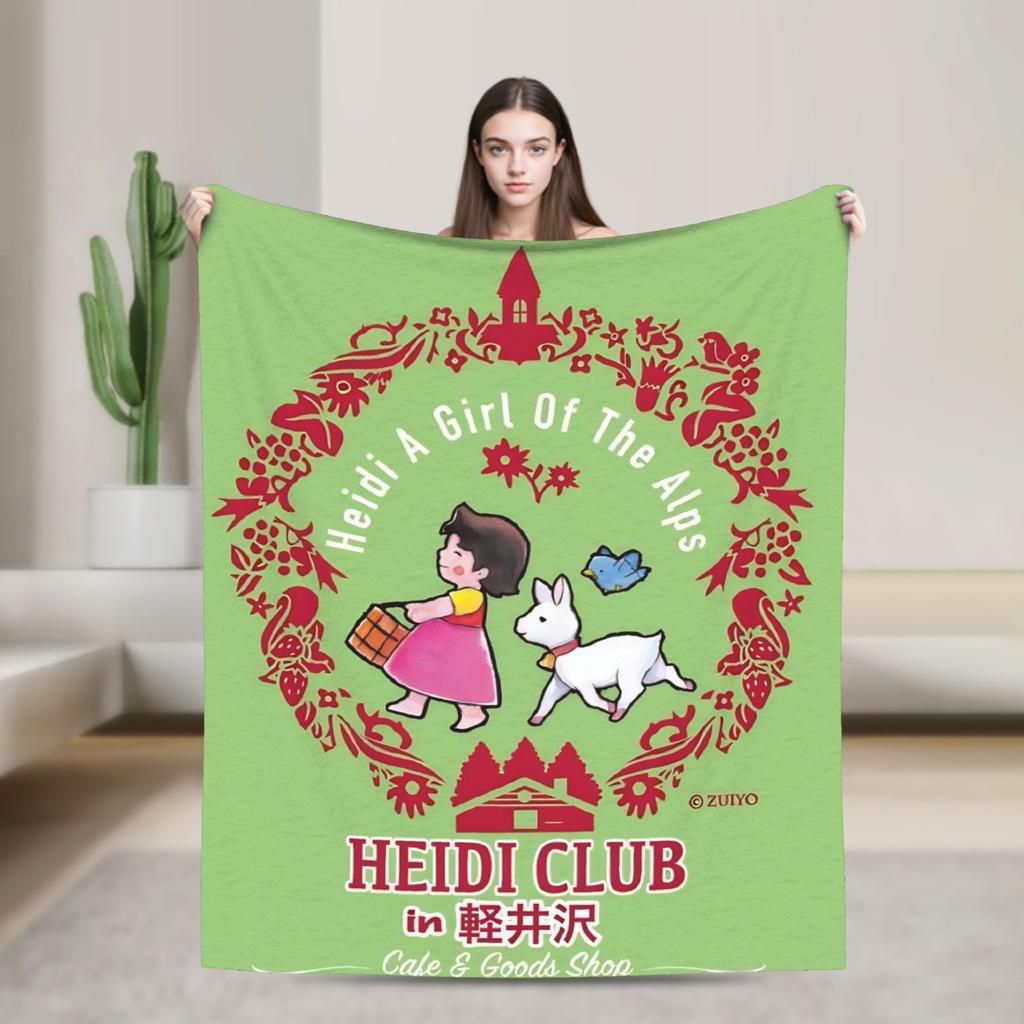 Heidi, Mädchen der Berge Decke Warmes bedrucktes Plüsch-Kuscheldecke für Wohnzimmer Picknick Flanell Bettüberwurf Bettbezug