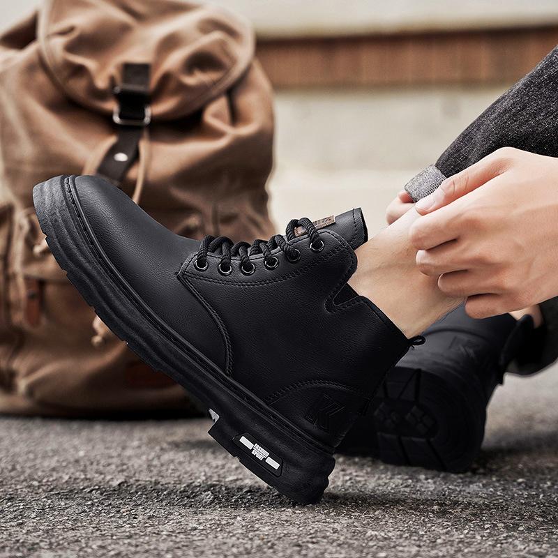 Martin boots men's high-top autumn and winter outdoor non-slip and wear-resistant thick-soled trendy boots tooling versatile British men's shoes