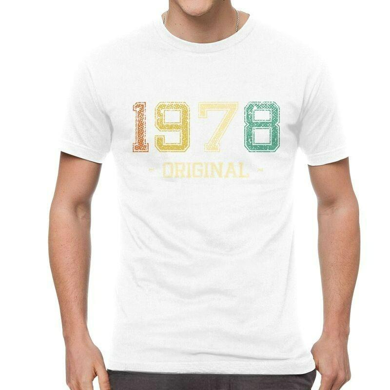 Vintage Born In 1978 T-shirt Men Novelty T Shirt Men Cotton Old Birthday Gift Tshirt Tee Top Harajuku Oversized Streetwears