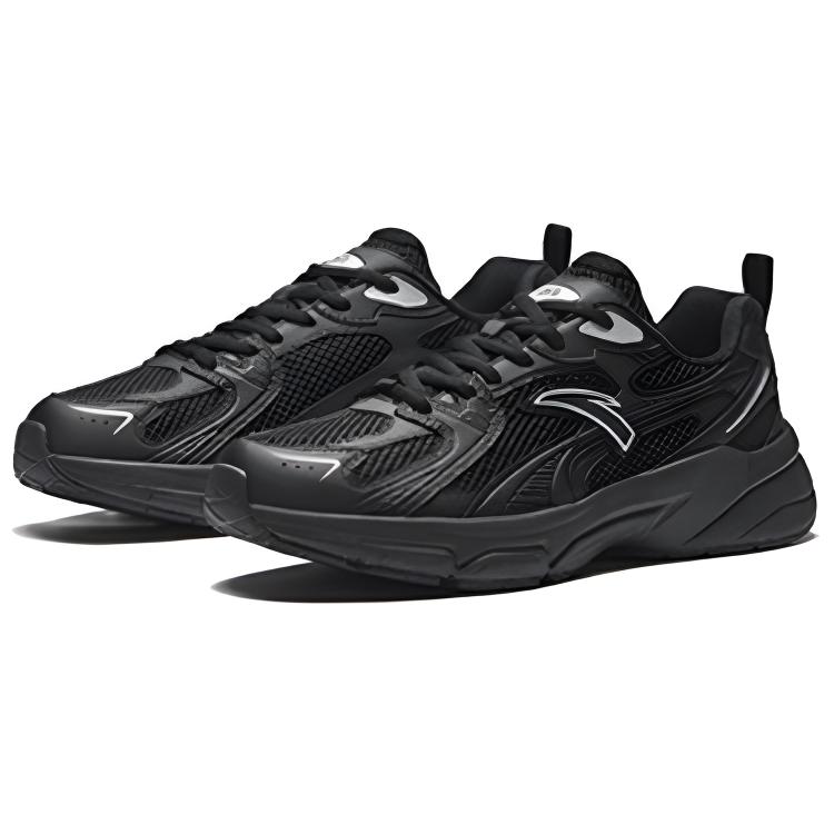 Anta Comfortable Breathable Lightweight Low-Top Casual Shoes Men Sneaker Black 912538822-2