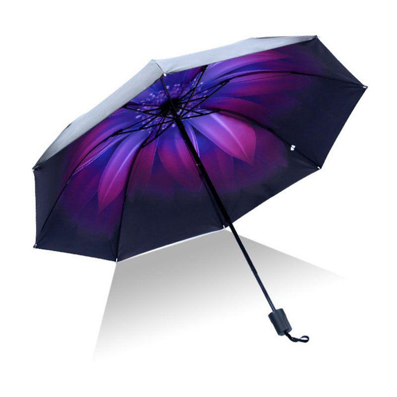 

Antiuv Rain Sun Protection Windproof Flower Parasols 3 Folding Umbrella