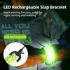BEPAN USB Rechargeable LED Wristband Snap Band Arm Running Outdoor Sports Waterproof Flashing Wrist Strap Safety Luminous Party Decor