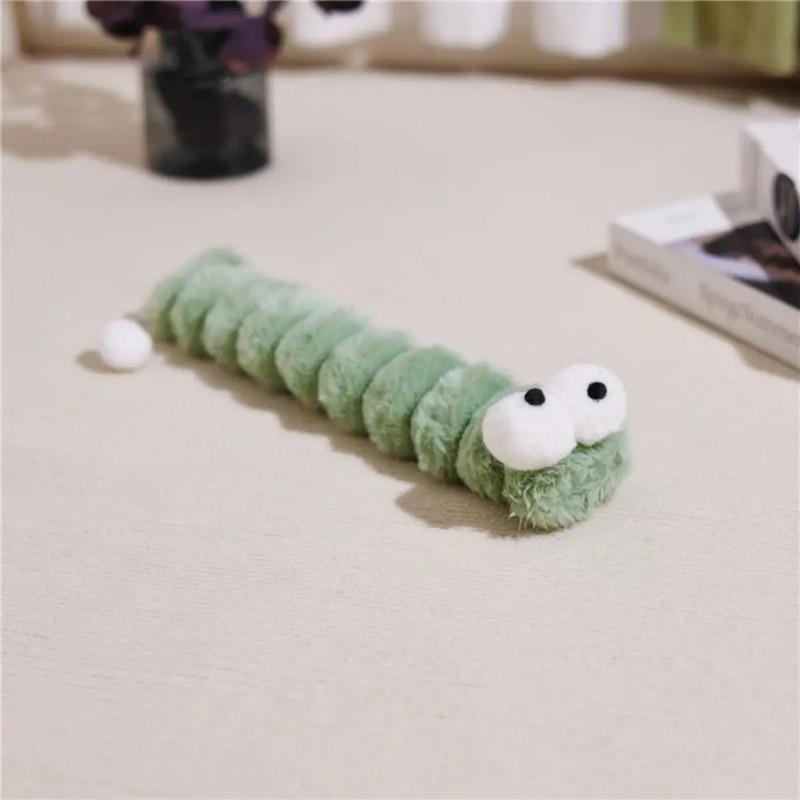 Caterpillar Design Interactive Cat Chew Toys Self-Entertainment Cat Kick Toy Soft Durable Catnip Toy for Boredom Relief
