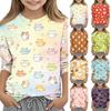 Kinder Tierdruck Rundhals Dreiviertelarm Lässiges T-Shirt Weicher Stoff Bequeme Passform Leichtes Design Geeignet für den Alltag