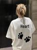 Women's 2025 Summer White Cotton Short-Sleeve T-Shirt with American Straight Shoulder Design