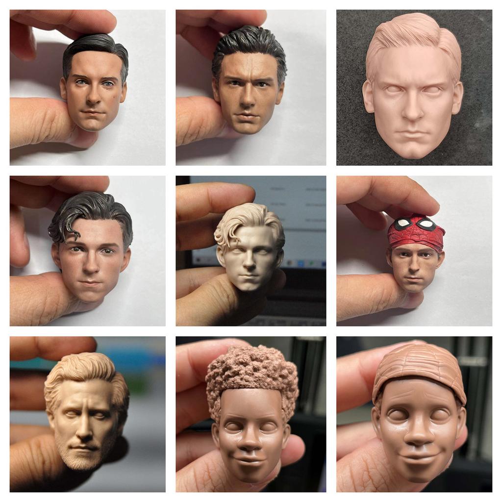 1/6 Male Head Sculpt,Tobey Maguire/Peter Parker/James Franco/Tom Holland/Jake Gyllenhaal /William Dafoe for 12inch Action Figure