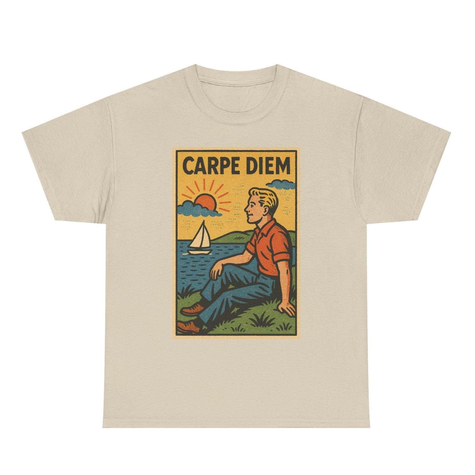 Carpe Diem Comic T-Shirt: Retro Latin Motto, Motivational Streetwear 2XL